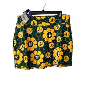 Loudmouth Oakland A’s Athletics Flower Skort Golf Skirt Green MLB NWTs large